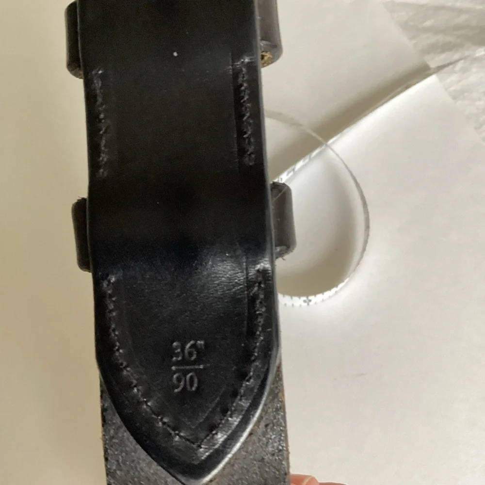 Polo Ralph Lauren Belt Mens 36/90 Black Italian Saddle Leather - Picture 10 of 15